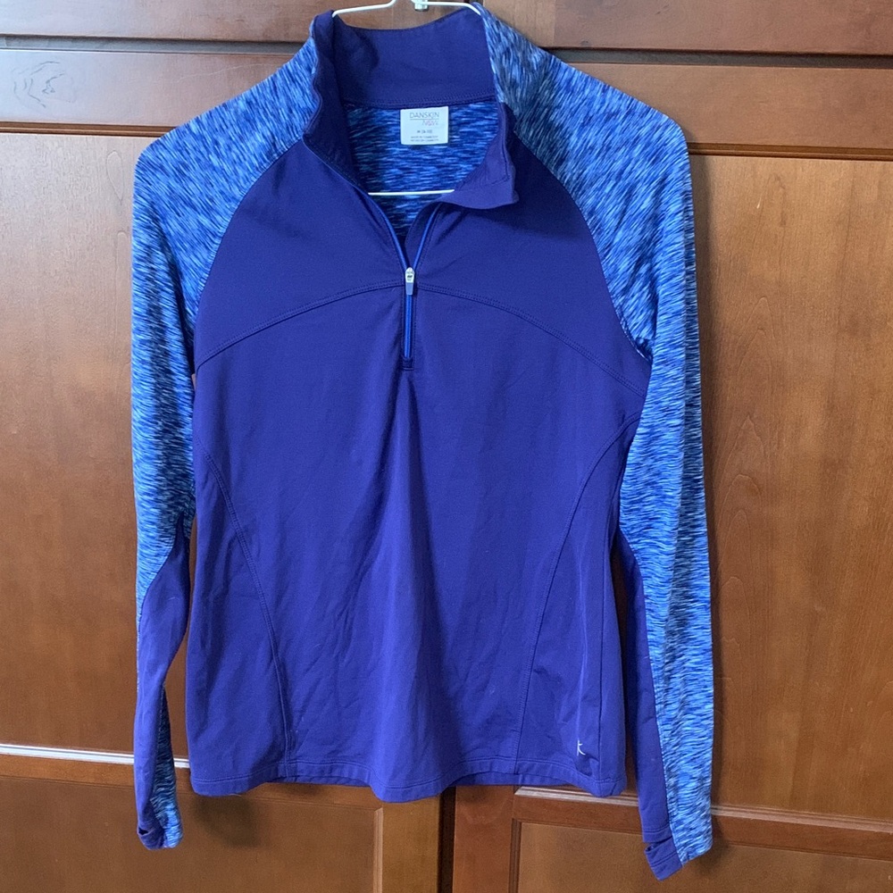 Danskin Now Women’s Activewear Top 1/4 Zip Dri More Stretch Long Sleeve M (8-10)